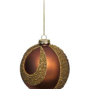 Pendente Bola Castanha Vidro - 10 cms Bonita bola pendente em vidro castanho ara árvore de natal