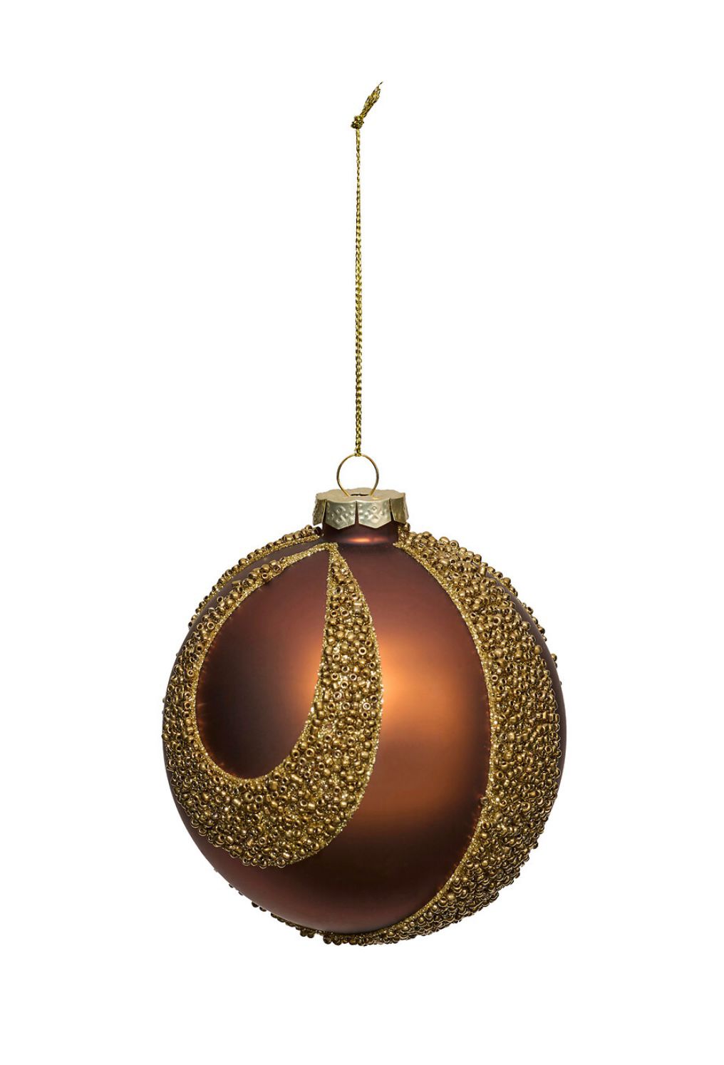 Pendente Bola Castanha Vidro - 10 cms