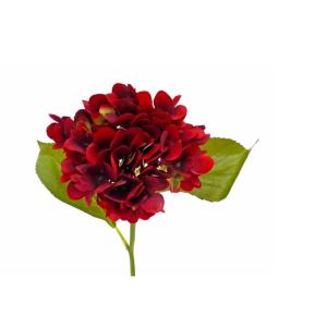 Pé de Flor - Hortência Vermelha Flor Artificial - Pe de Hortência Com toque e aspeto natural