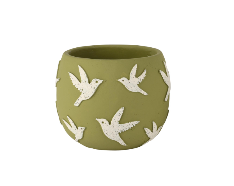 Vaso Verde com Andorinhas
