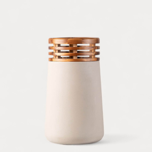 Vaso/Floreira em Betão e Madeira Bonito e distinto vaso em betão e madeira de acácia