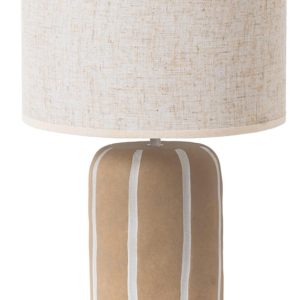 Candeeiro de Mesa Cerâmica com Abajour Bonito candeeiro com base em cerâmica e abajour em poliéster