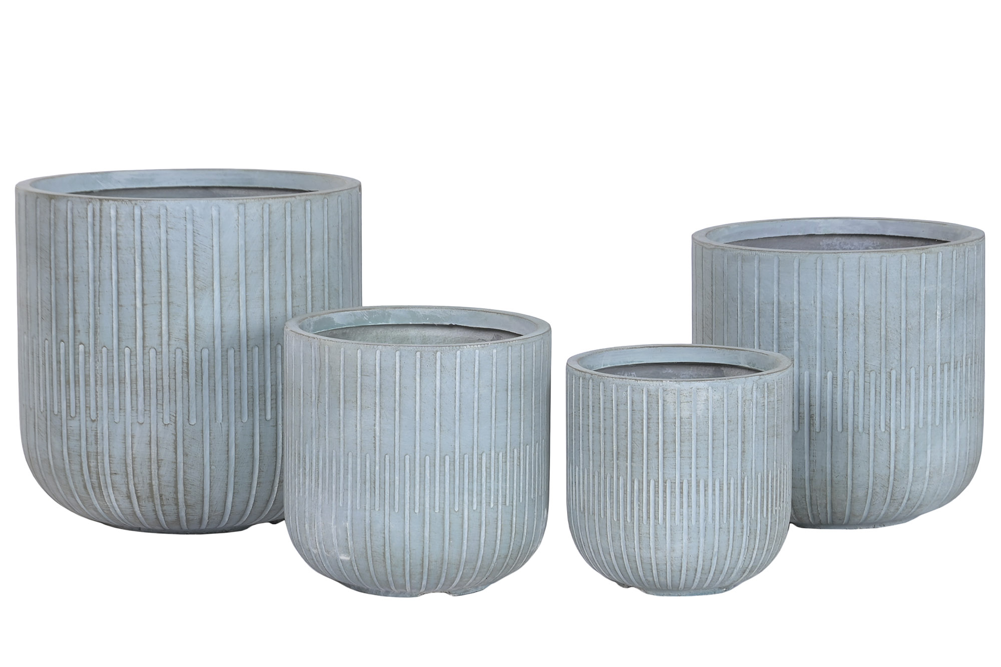Conjunto 4 Vasos em Cimento e Fibra de Vidro