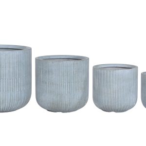 Conjunto 4 Vasos em Cimento e Fibra de Vidro Muito bonito este conjunto de 4 vasos, apropriados também para exterior